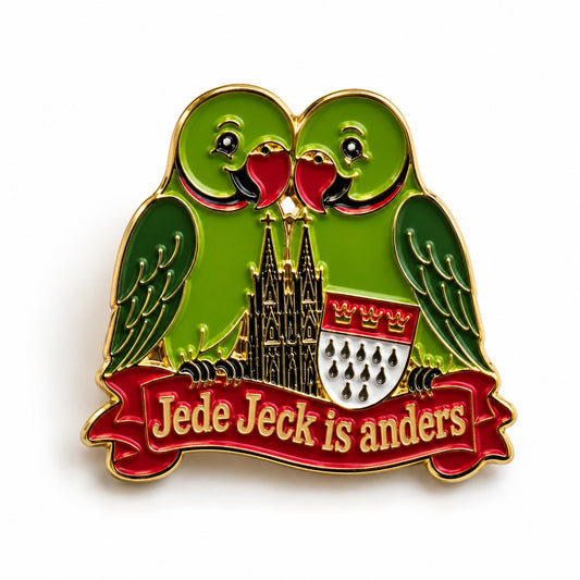 Kölsche Papageien-Pin „Jede Jeck is anders“