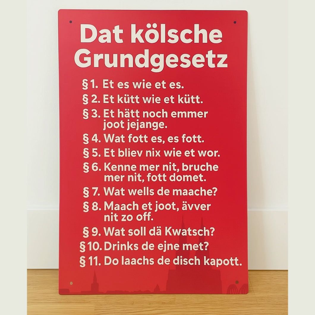 Kölsches Grundgesetz-Schild (30x45cm)