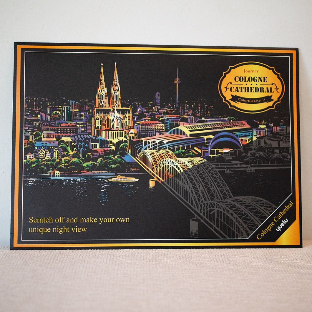 Köln-Panorama zum Freikratzen (40,5x28,5cm)