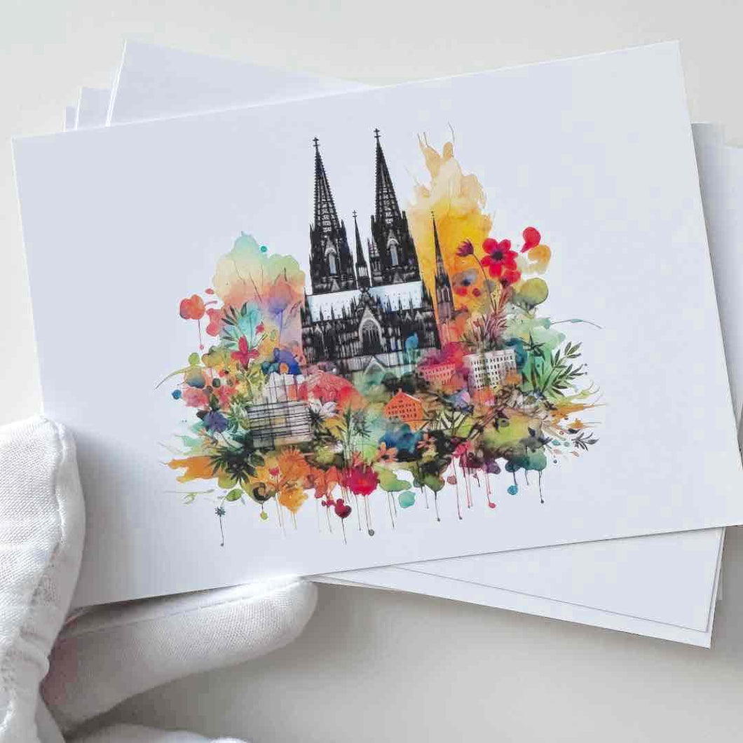 Köln-Postkarten (5 Stk. / Aquarell)