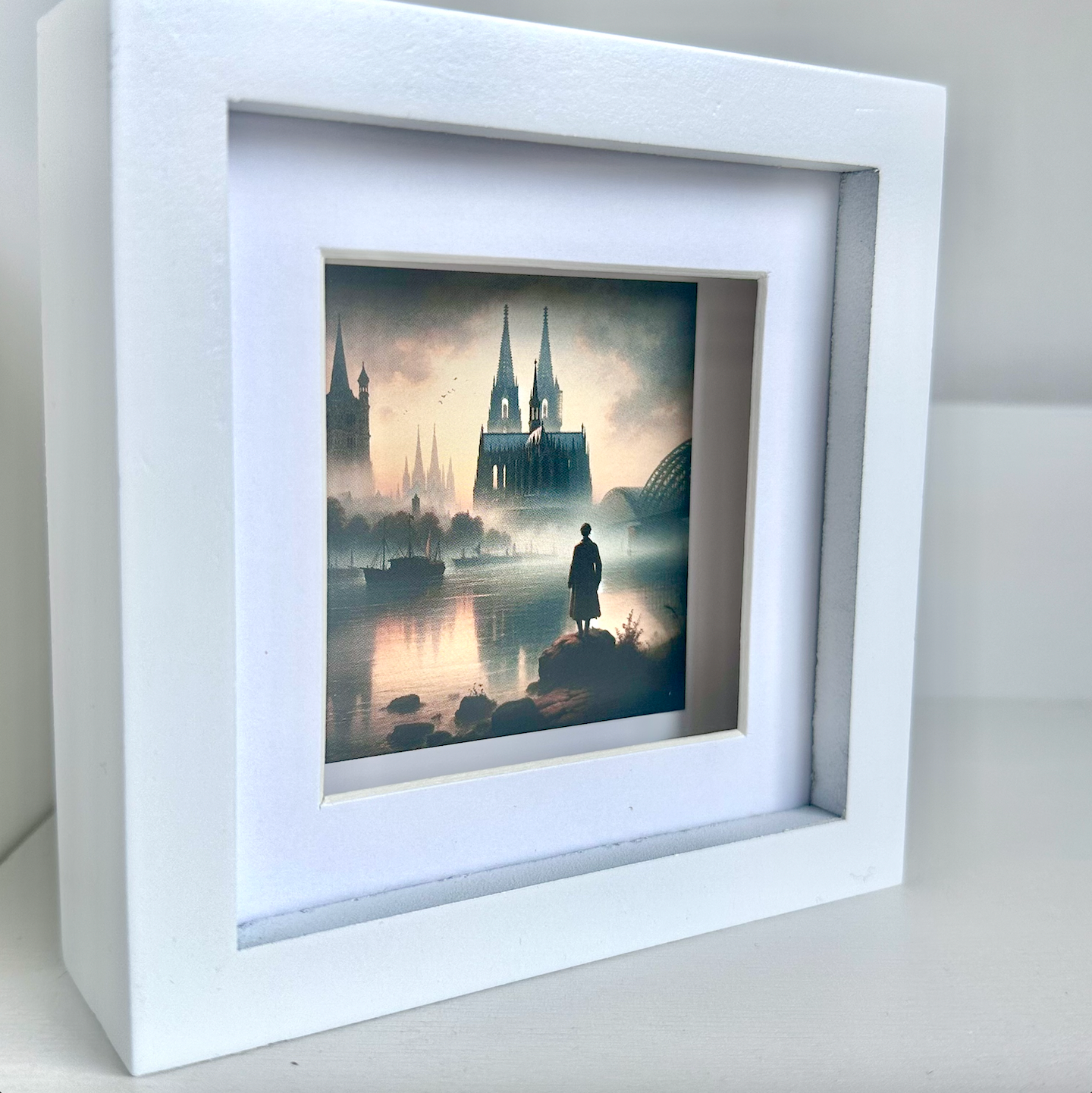 Köln-Bild „Der Rhein-Wanderer“ (gerahmt, 10x10cm)