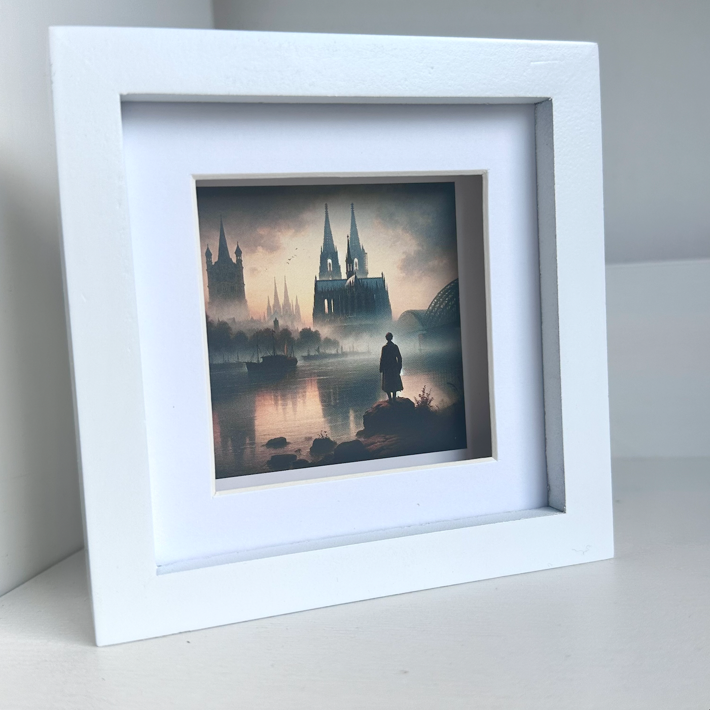 Köln-Bild „Der Rhein-Wanderer“ (gerahmt, 10x10cm)