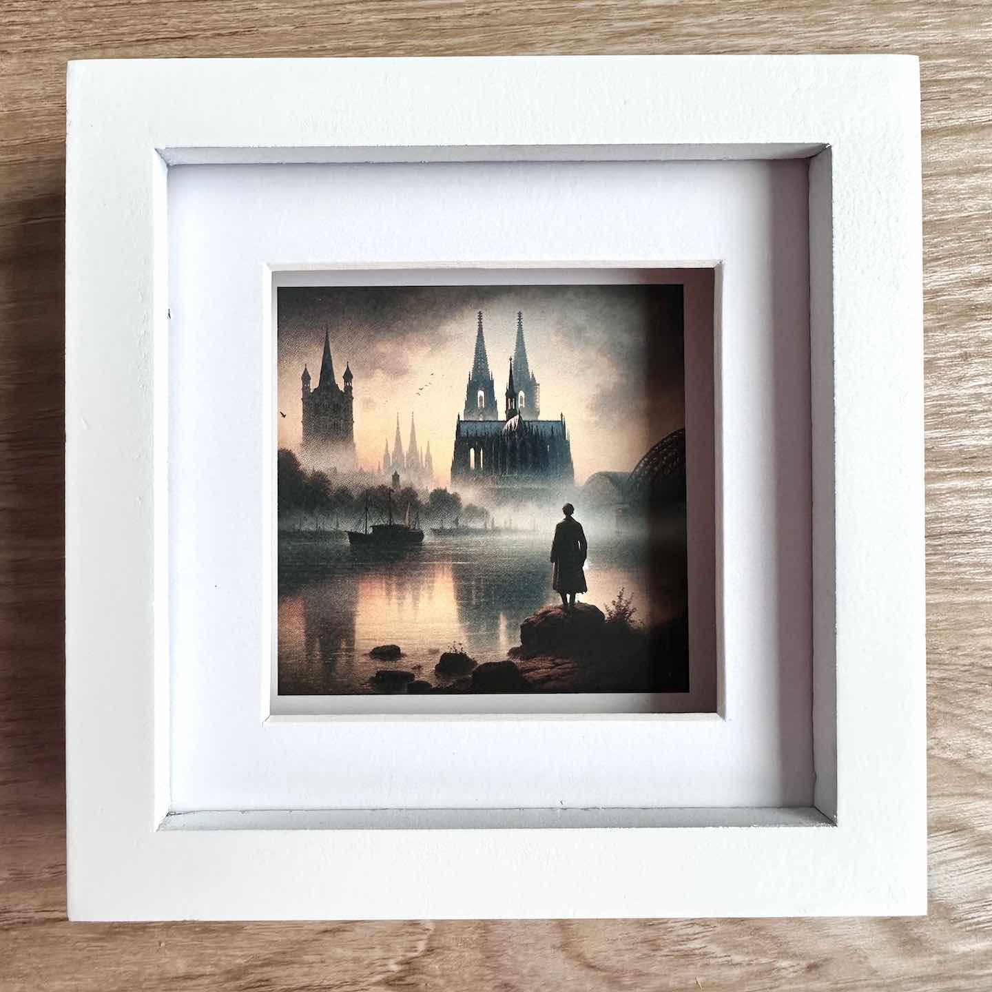Köln-Bild „Der Rhein-Wanderer“ (gerahmt, 10x10cm)