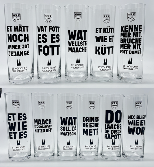 Kölsch Gläser 11er-Set „Kölsches Grundgesetz“