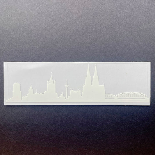 Autoaufkleber Köln-Skyline weiss