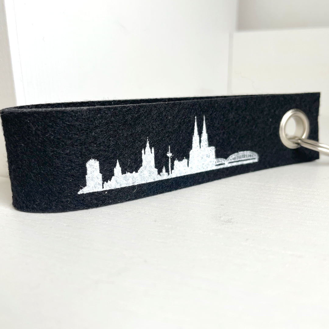 Filz-Schlüsselanhänger „Köln-Skyline“