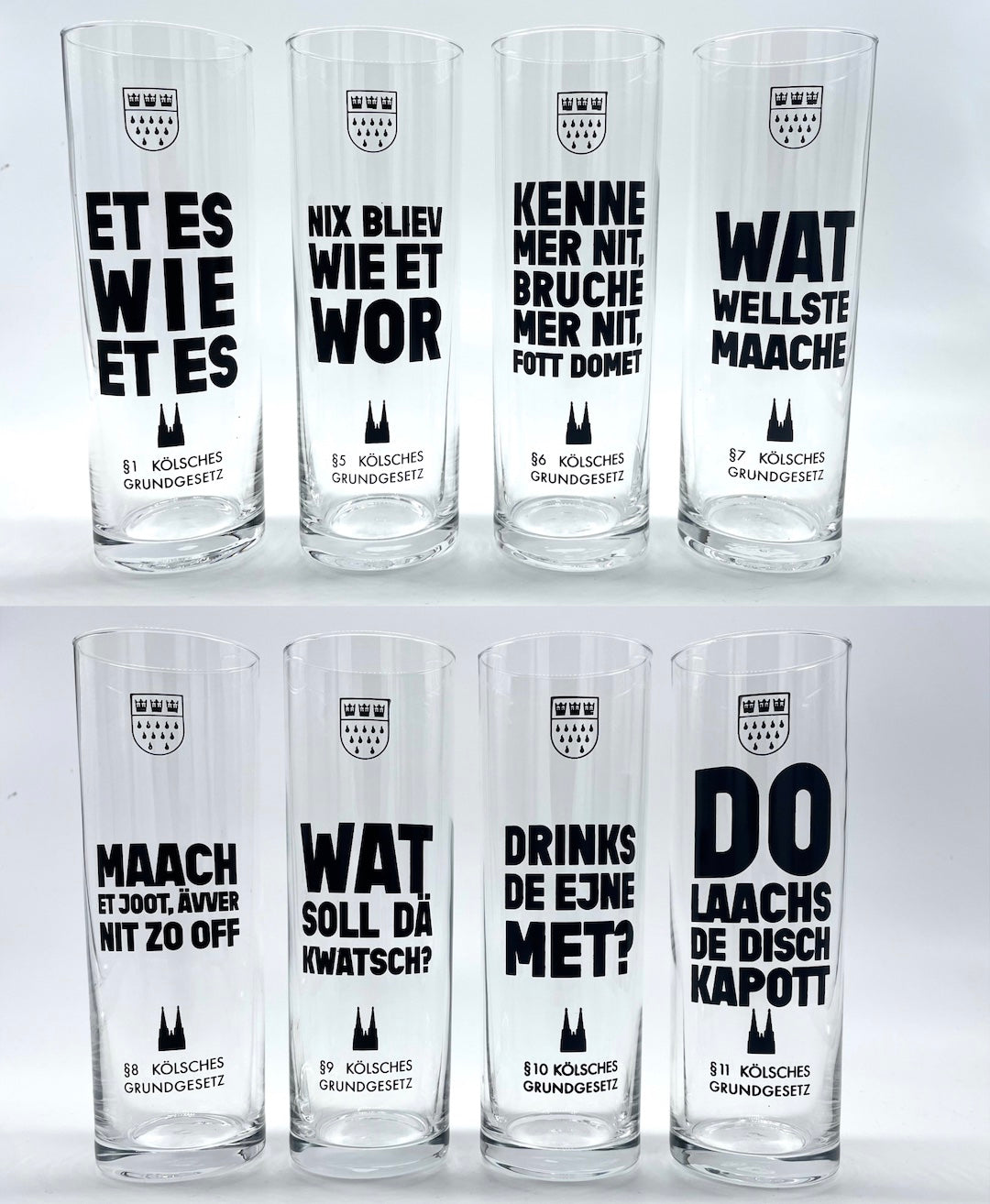 Kölsch-Gläser (8er-Set) „Kölsches Grundgesetz“