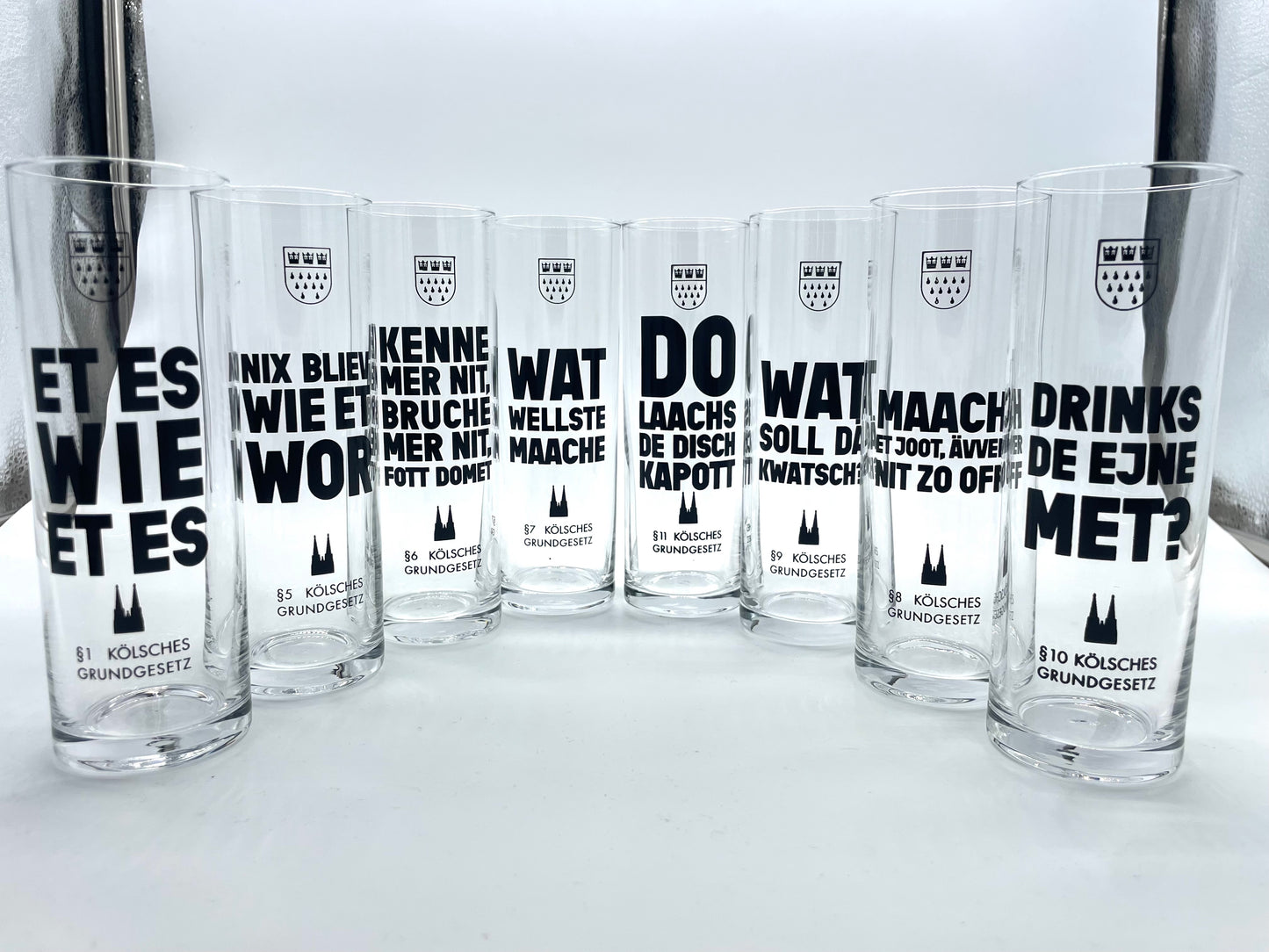 Kölsch-Gläser (8er-Set) „Kölsches Grundgesetz“