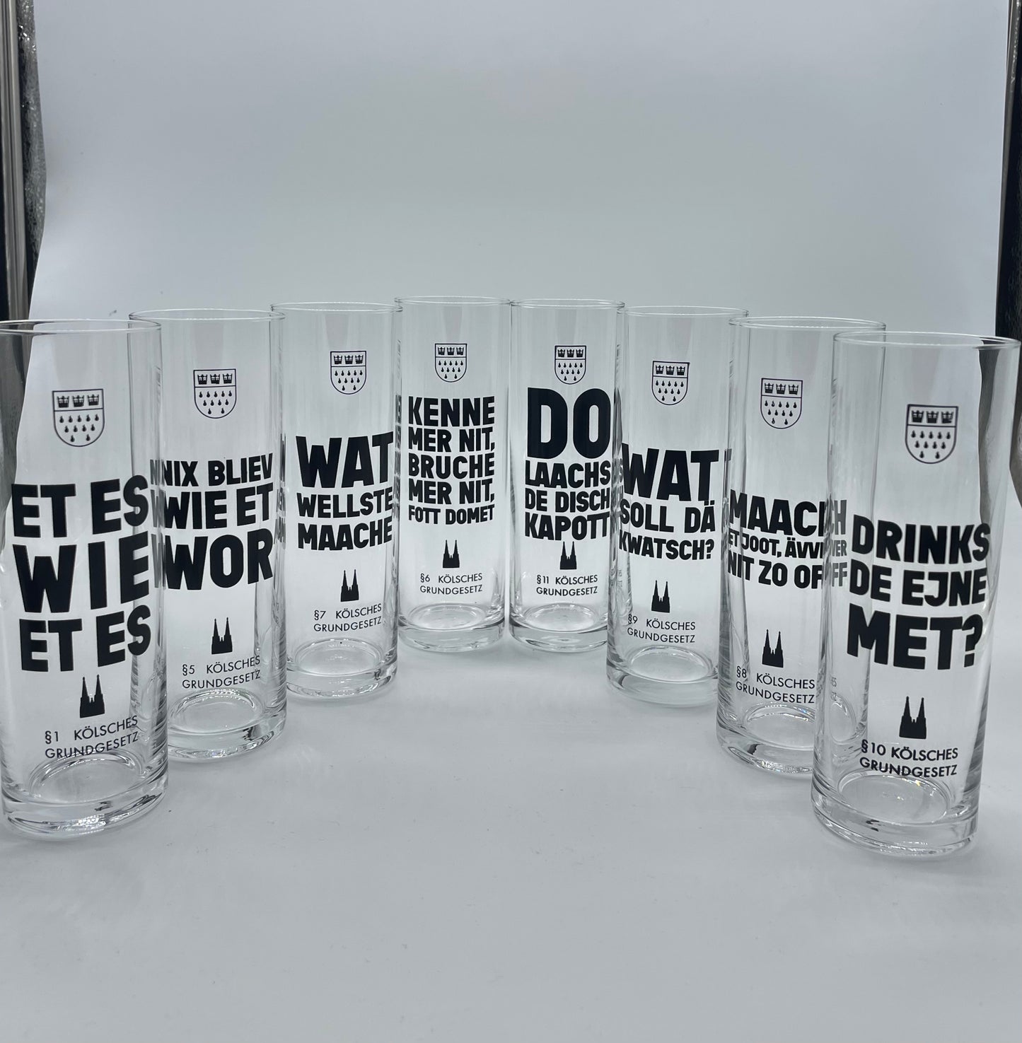 Kölsch-Gläser (8er-Set) „Kölsches Grundgesetz“